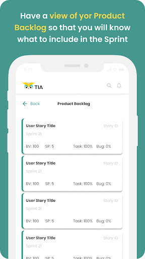 Android application TIA - Agile Project Management screenshort
