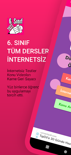 Android application 6. Sınıf Tüm Ders İnternetsiz screenshort