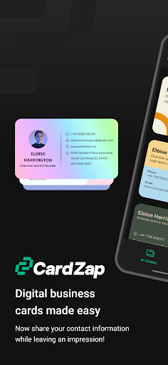 Android application CardZap: Digital Business Card screenshort