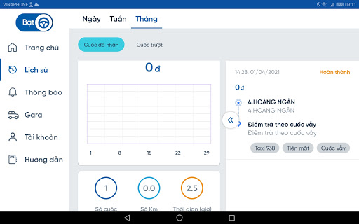 VNTaxi Tablet - Lái xe Screen 3