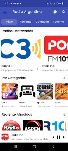 Android application Radio Argentina screenshort