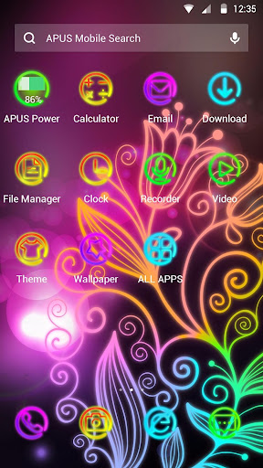 Beautiful neon colorful flowers theme  wallpaper