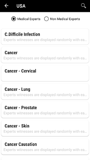 Expert Witness Directory Screen 2