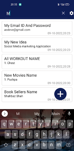 My Notes Screen 2