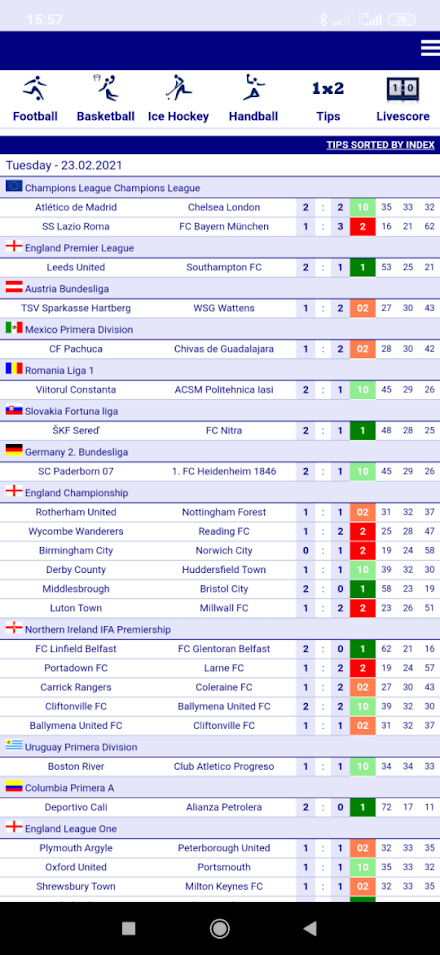 Betting tips Screen 1
