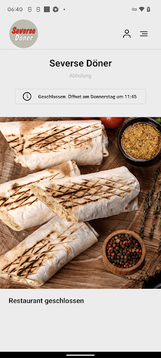 Android application Severse Döner screenshort