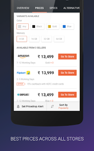 Mobile Price Comparison App Screenshot