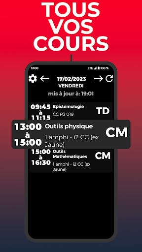 Android application Emploi du temps UPEC screenshort