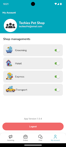 Android application Pet2U Merchant screenshort
