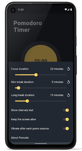 Pomodo - Simple Timer and To D Screen 2