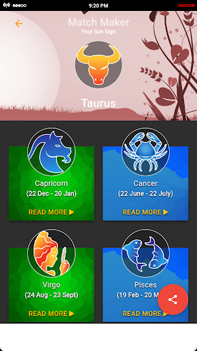 Android application Zodiac Match Maker screenshort
