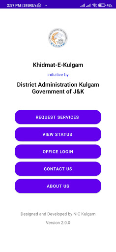 Android application Khidmat-e-Kulgam screenshort