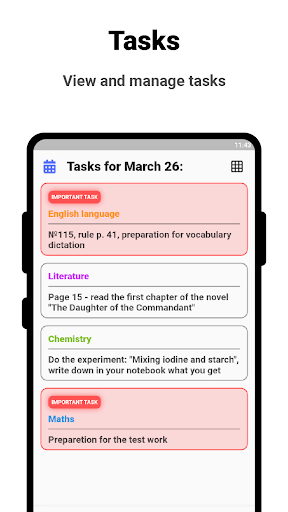 Android application Homeworks screenshort