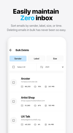 Instaclean - Clean your Inbox Screen 3