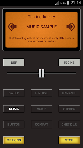 Android application Earphones Test+ screenshort