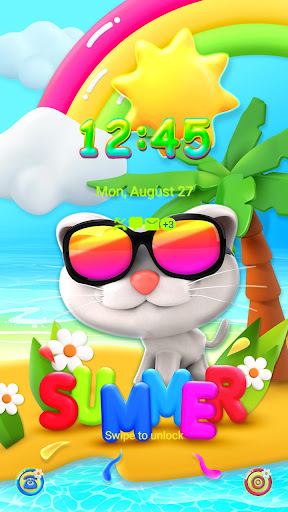 Cat On The Beach - Wallpaper Screen 2
