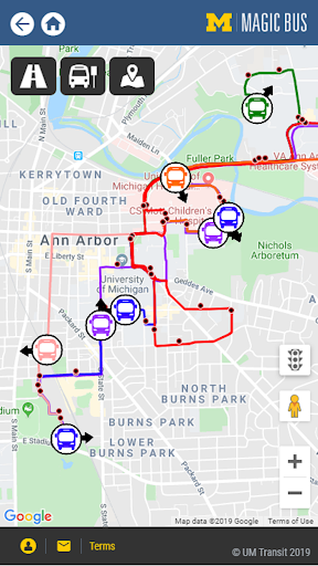 Android application U-M Magic Bus screenshort