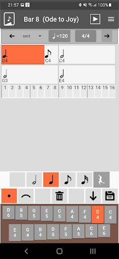 Kalimba score editor Plus Screen 3