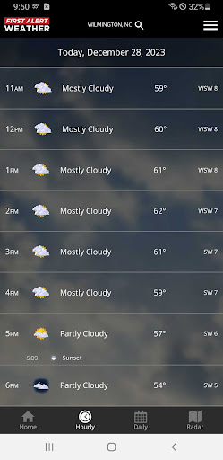 Screenshot of WECT 6 First Alert Weather