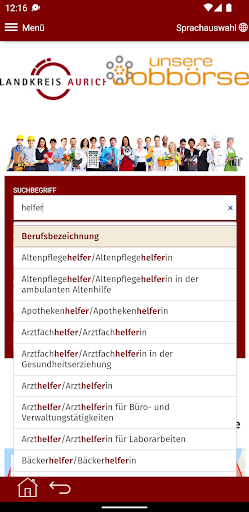 Android application Jobbörse Landkreis Aurich screenshort
