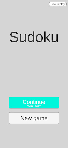 Android application Sudoku screenshort