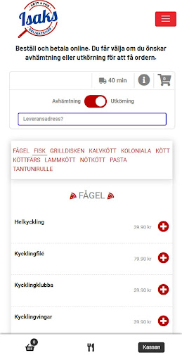 Android application Isaks Deli screenshort