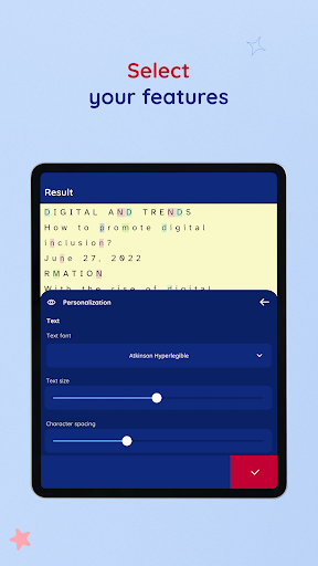 Screenshot of MYdys - aid for dyslexia