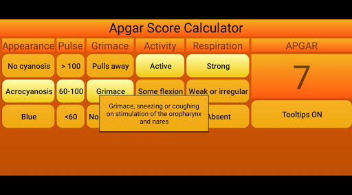 Android application APGAR Score screenshort