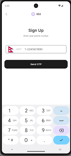 IOU App Screen 2