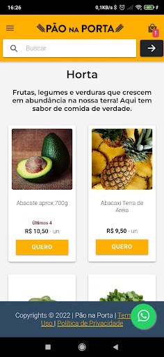 Android application Pão na Porta screenshort