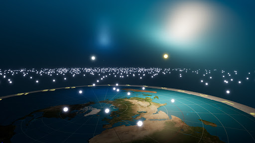 Android application Flat Earth 3D + Clock screenshort