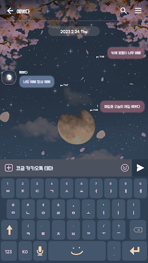 카카오톡 테마 - 오늘이 제일 예쁘다_밤 벚꽃 Screen 3