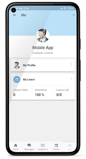 Android application Oriental College EduSuite screenshort