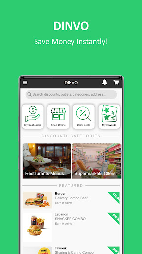 Android application DINVO - Cashback & Deals screenshort