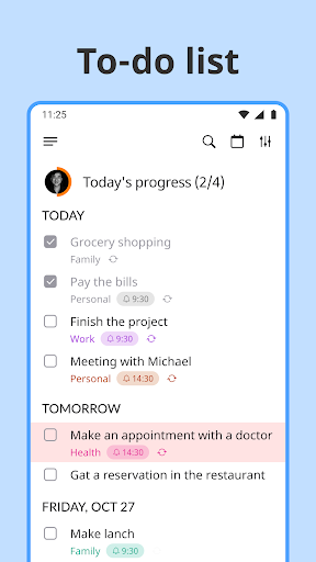 Android application Listta: to-do list & planner screenshort