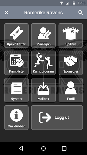 Android application Romerike Ravens screenshort