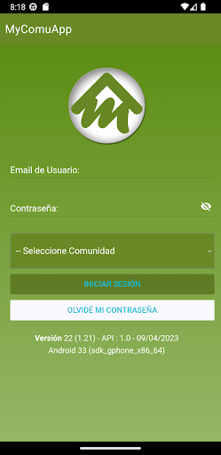 Android application MyComuApp screenshort