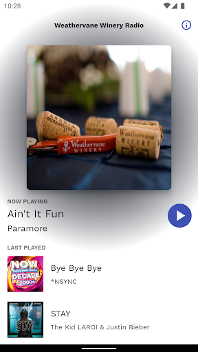 Android application Weathervane Winery Radio screenshort