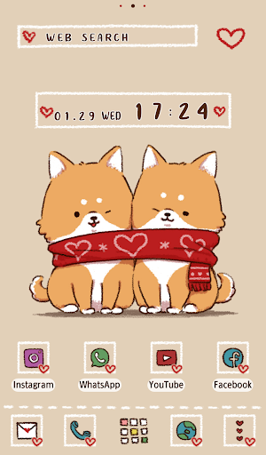 Android application Shiba Friends Theme screenshort