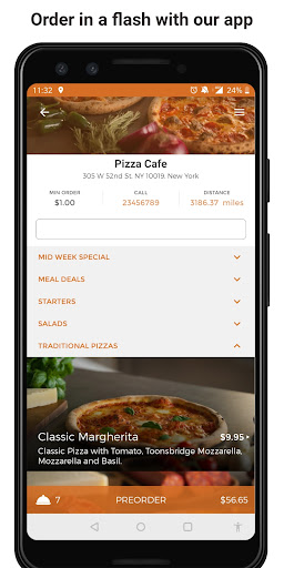 Android application Pizza Cafe IE screenshort