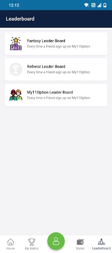 My11Option : Fantasy App Screen 2