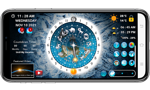 Flat Earth Sun, Moon & Zodiac Clock Screenshot
