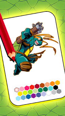 #2. Turtles coloring hero ninja (Android) By: 2GX