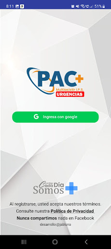 Android application Urgencias 24/7 screenshort