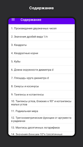 Таблицы Брадиса. Справочник Screen 3