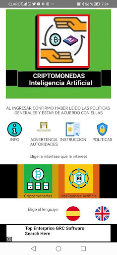 Android application IA y Criptomonedas screenshort