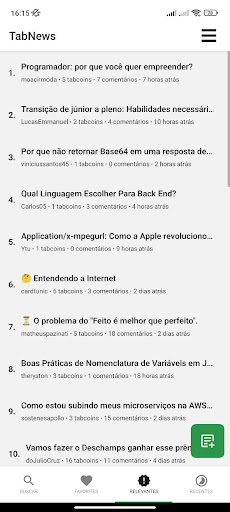 Android application TabNews screenshort