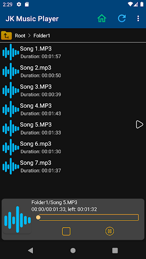 JK Music Player Screen 3