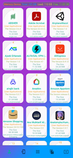 Android application Applications Manager Share screenshort