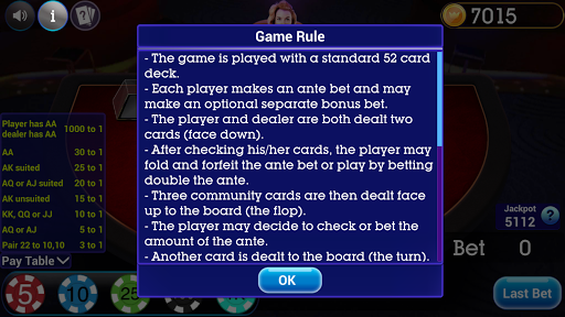 Texas Holdem Progressive Poker Screen 3